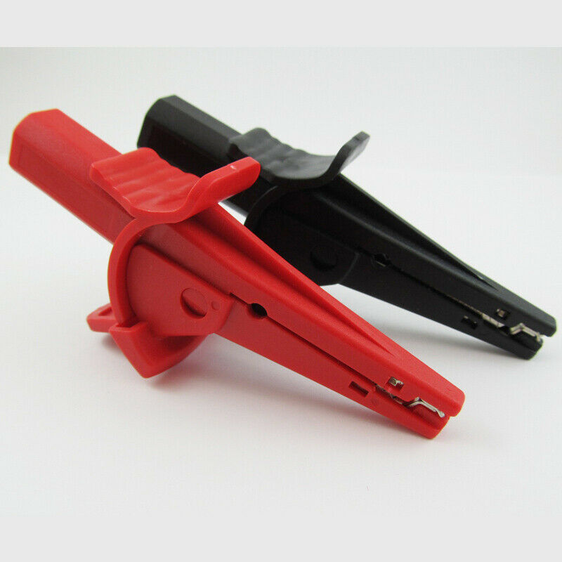2pcs Long Jaw Safety Alligator Clip to 4mm Banana Female Insulated Test Clip