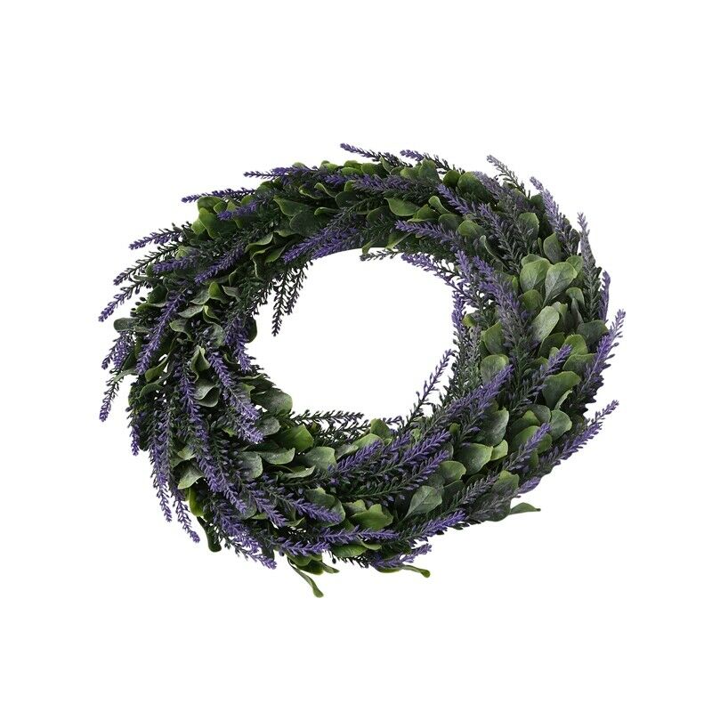 Artificial Wreath, Door Wreath 17 Inch Lavender Sp Wreath Round Wreath for TheY9