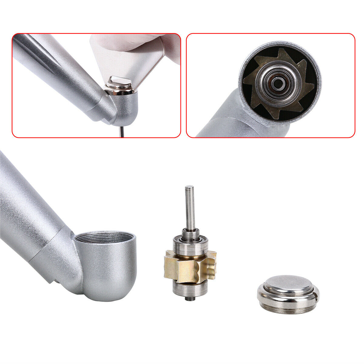 2X NSK Style Dental 45° E-generator LED Standard Push Button Handpiece