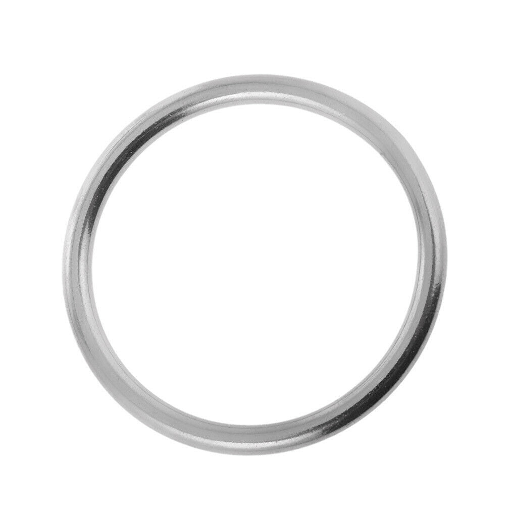 10x 3x25mm 304 Stainless Steel Round O Rings Welded Buckle Webbing Leather Craft