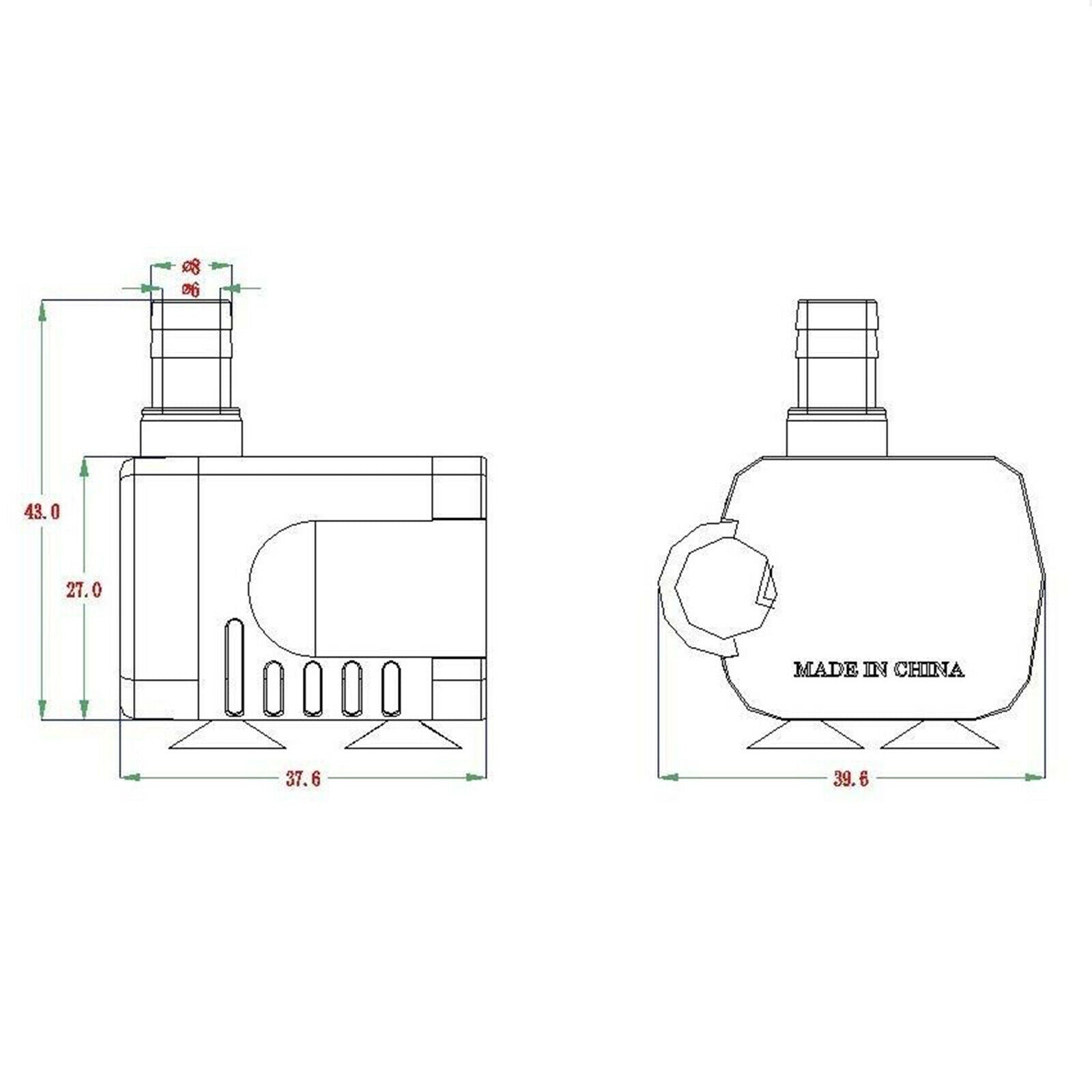 1x Brushless DC 12V Fountain Water Pump 200L/H for Aquarium Pond Circulating