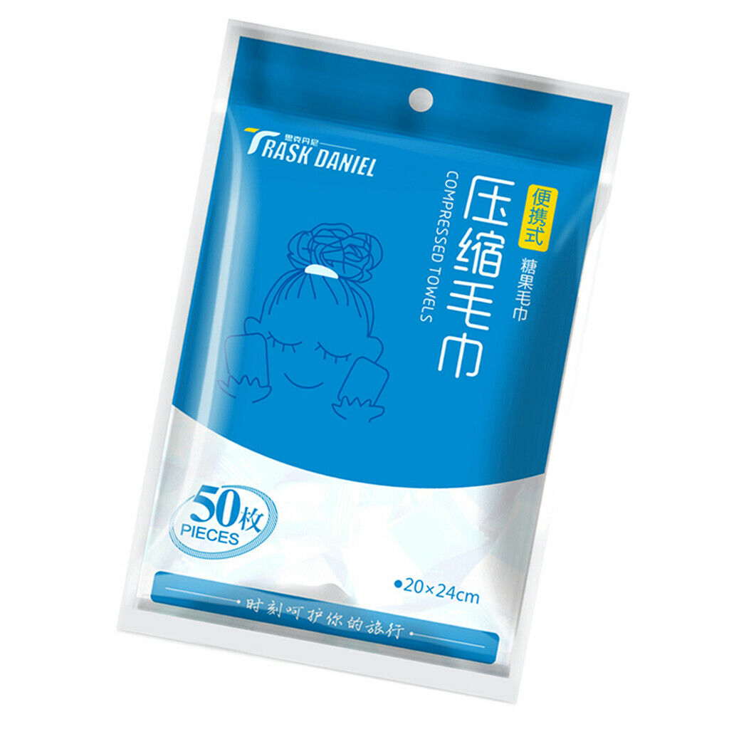 50 Pieces Disposable Compressed Facial Towel Tablets Compact Tissue Paper