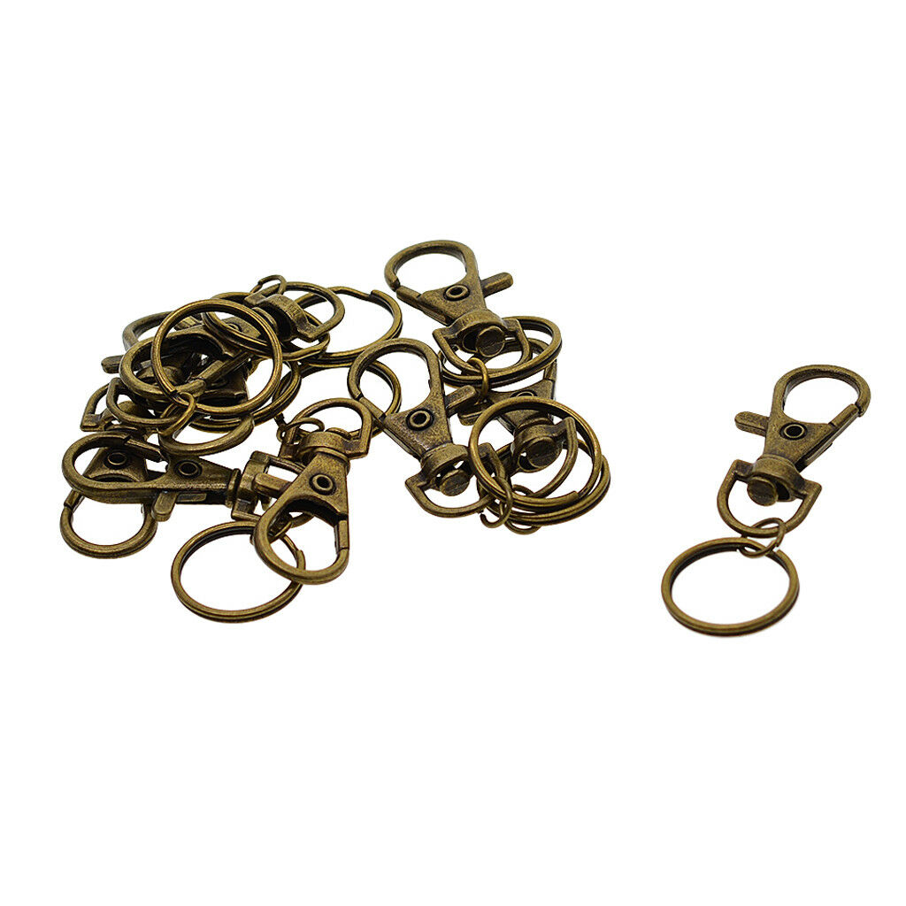 10Pcs Metal Key Chain Hooks with Key Rings for DIY Crafts Jewelry Findings