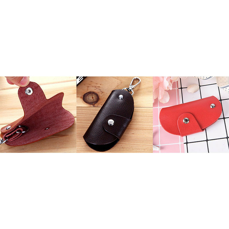 cowhide leather car key bag wallet multi function case housekeeper holderBDAU