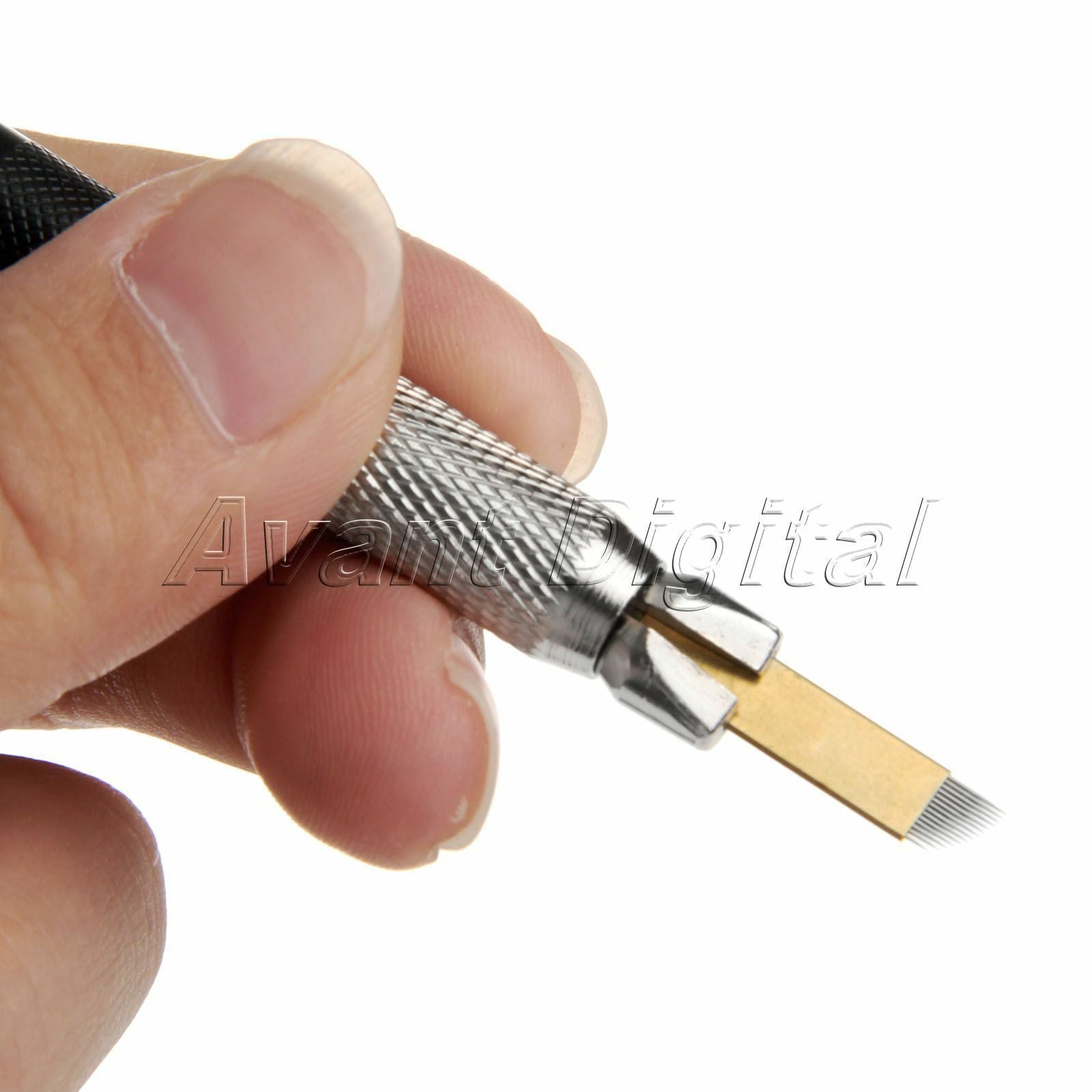 Eyebrow Tattoo Manual Microblading Pen Beauty Tools + 5Pcs 14pin Blade Needle