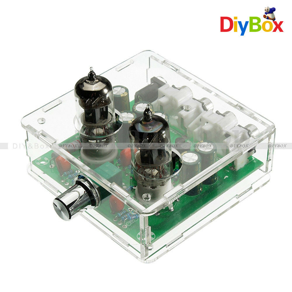 6J1 Valve Pre-amp Tube Board Headphone Amplifier Buffer+Acrylic Case Kits AC 12V