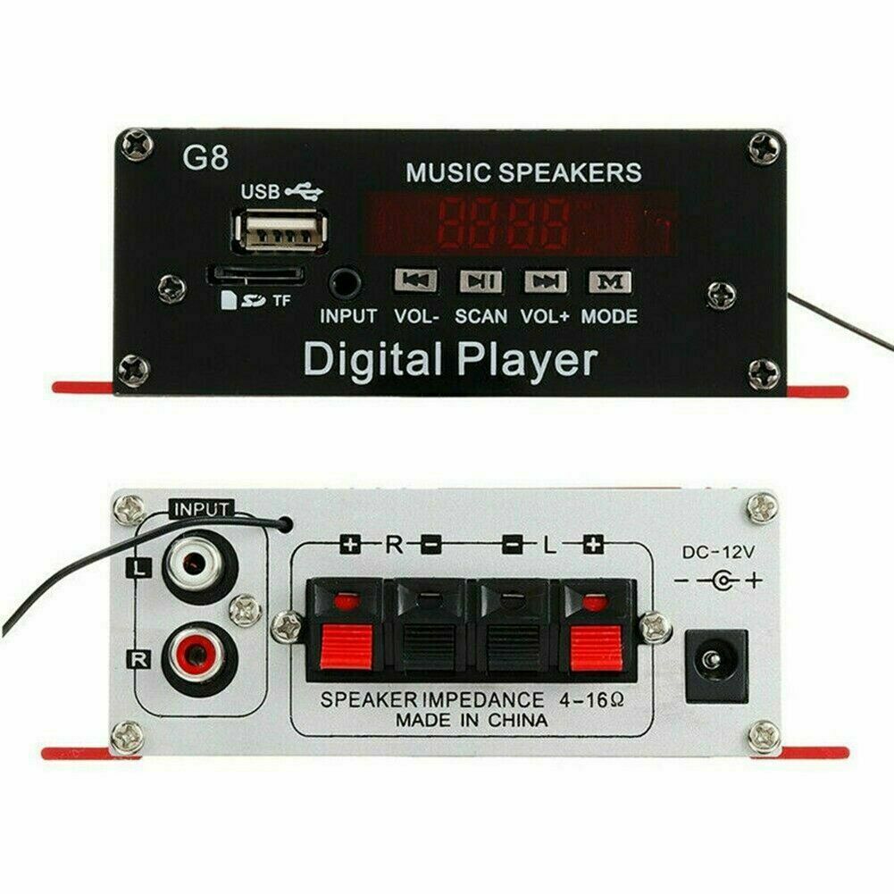 200W Stereo Power Amplifier HIFI Digital Bluetooth Audio AMP AUX FM Mic + Remote