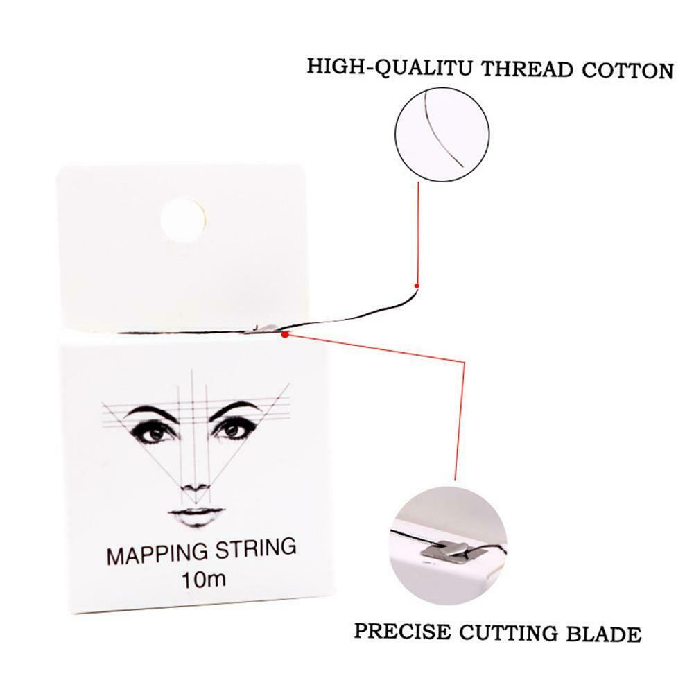 Pre-Inked Eyebrow Mapping String |Natural Bamboo Charcoal | Microblading PMU Kit