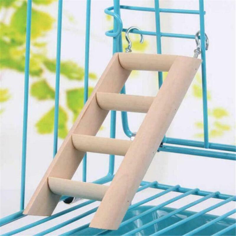 Hamster Climbing Ladder Wood Bridge with Hook for Guinea Pig Rat Hedgehog Gerbil