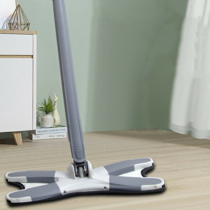 Home X-type Flat Floor Mop Squeeze Mop Hand-free Wash With Replace Cloth Heads