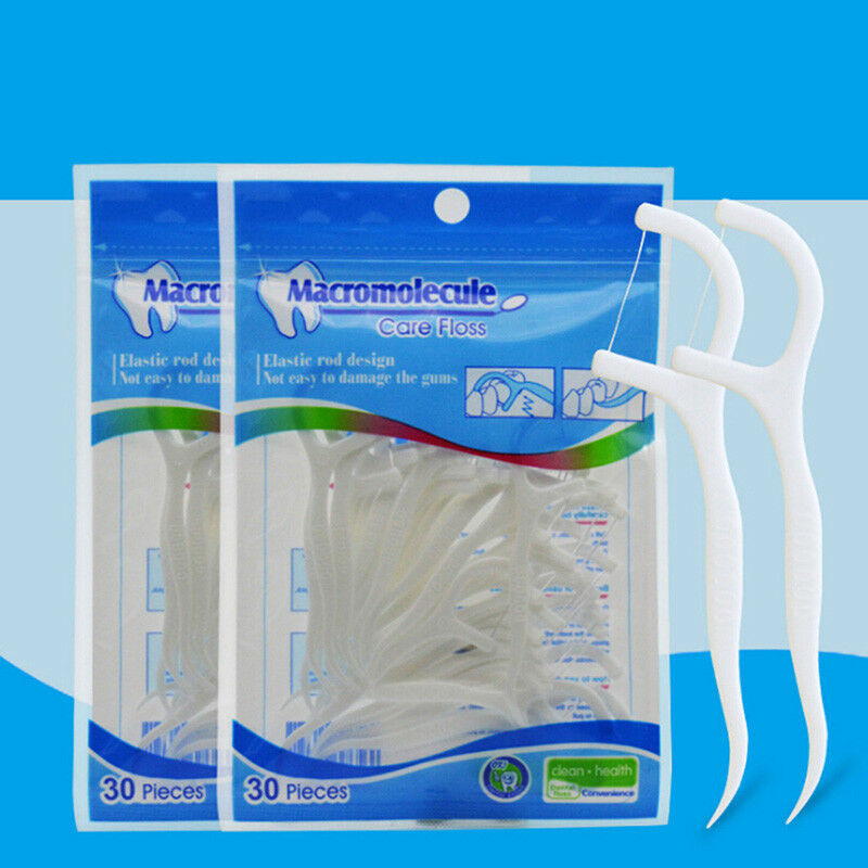 30Pcs/Set Plastic Toothpicks Teeth Cleanings Flossers Whitening Teeth Car.l8