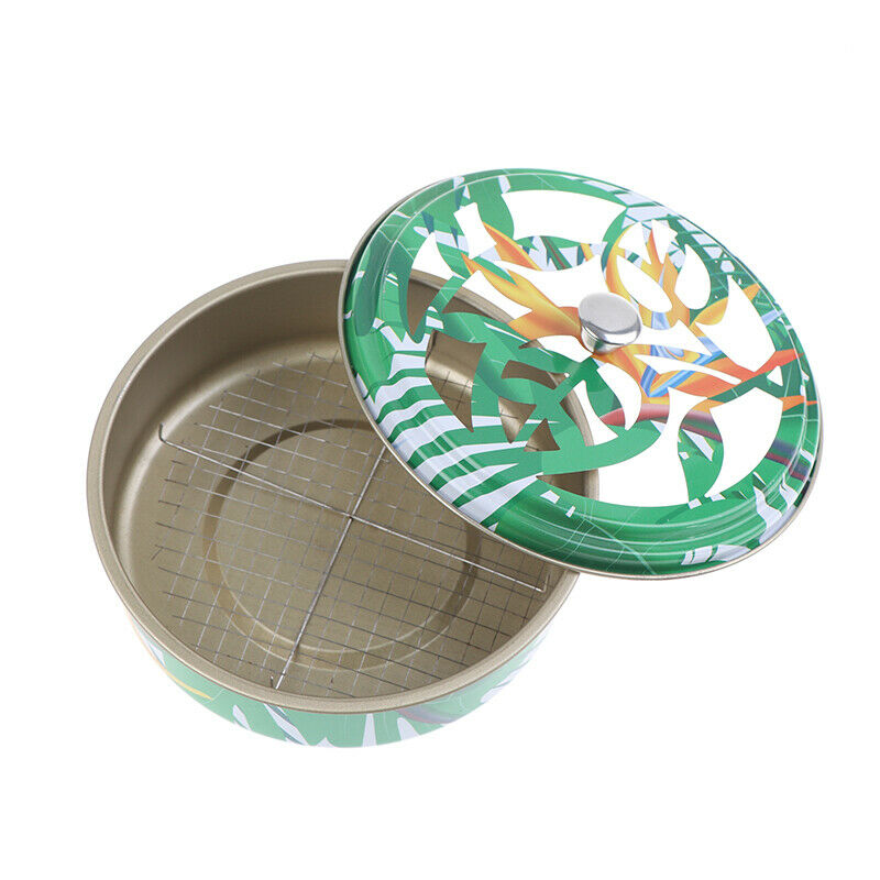 Stainless Steel Fireproof Mosquit Incense Coil Tray Net Rack Box with Han.l8