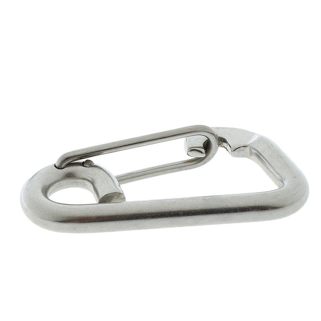 2x Stainless Steel Spring Snap Hook Quick Link Carabiner Climbing 10cm