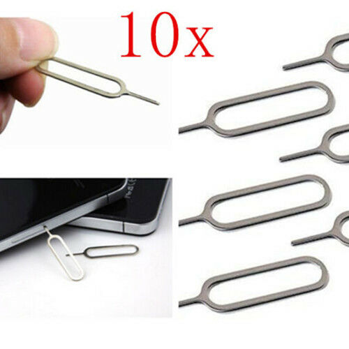 10pcs/set Sim Card Tray Remover Eject Ejector Pin Key Tool for Cellphone