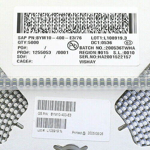 [100pcs] BYM10-400-E3 Diode 400V 1A MELF DO213AB