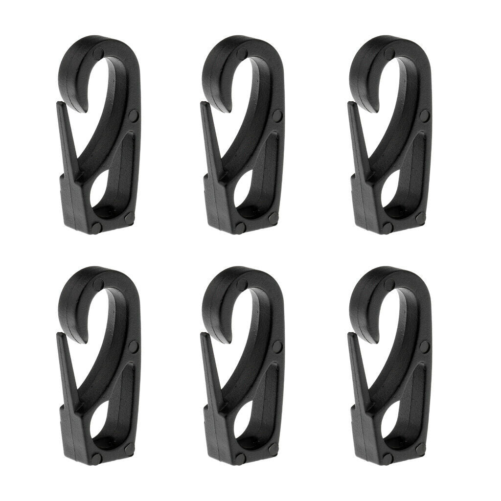 6 Pcs Black Nylon Kayak Canoe Boat 6mm Bungee Rope Fishing Pole