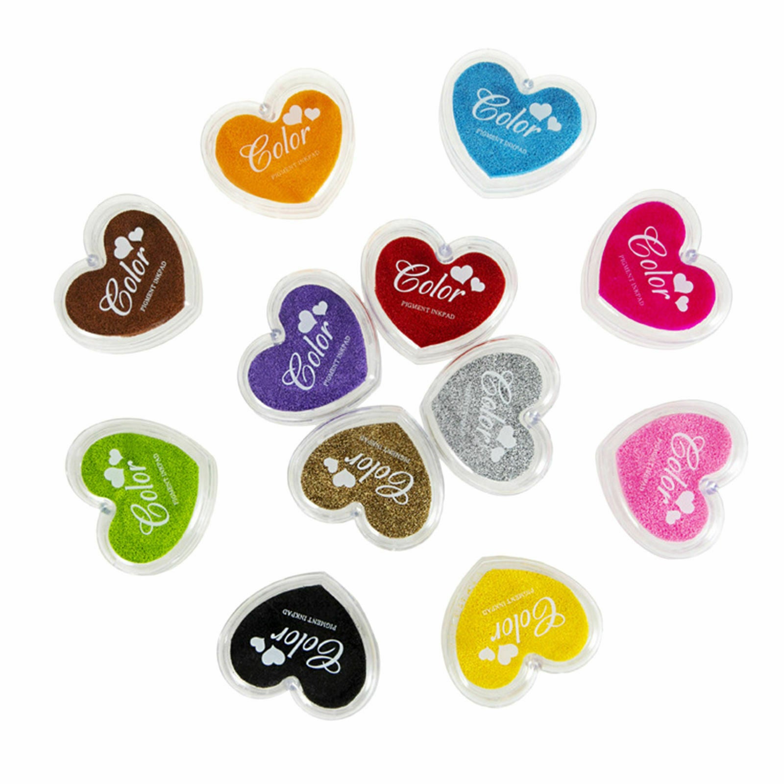12X Paints Ink Pad Stamp Kids Hand & Foot Prints Finger Painting for Fabric