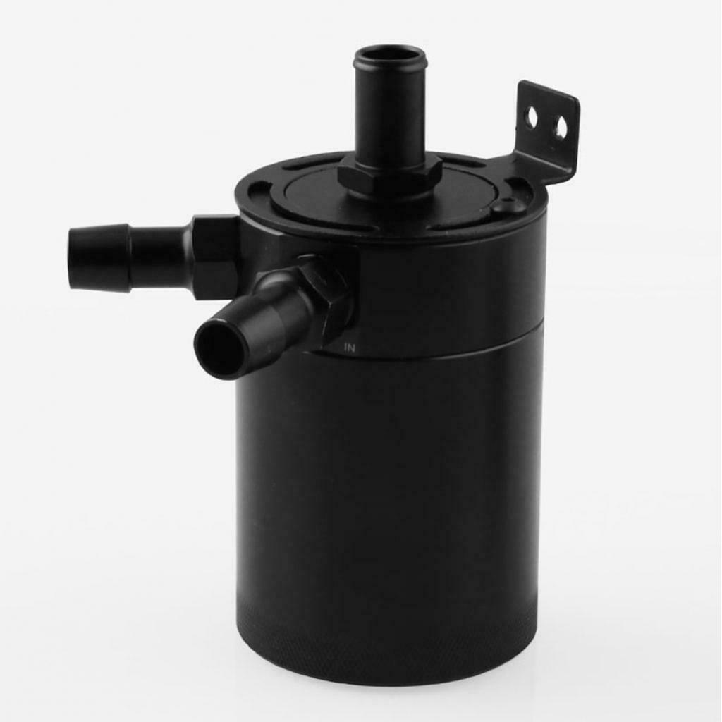 Universal Compact Baffled 2-Port Oil Catch Can Tank Air-Oil Separator