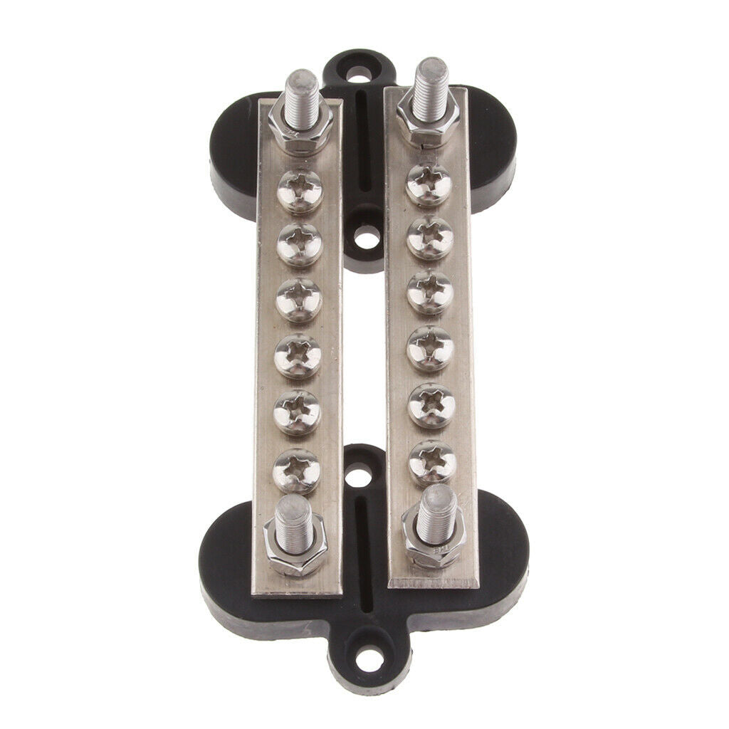 12 Positions Bus Bar Electric Terminal Junction Block W / 4 Stud 100A