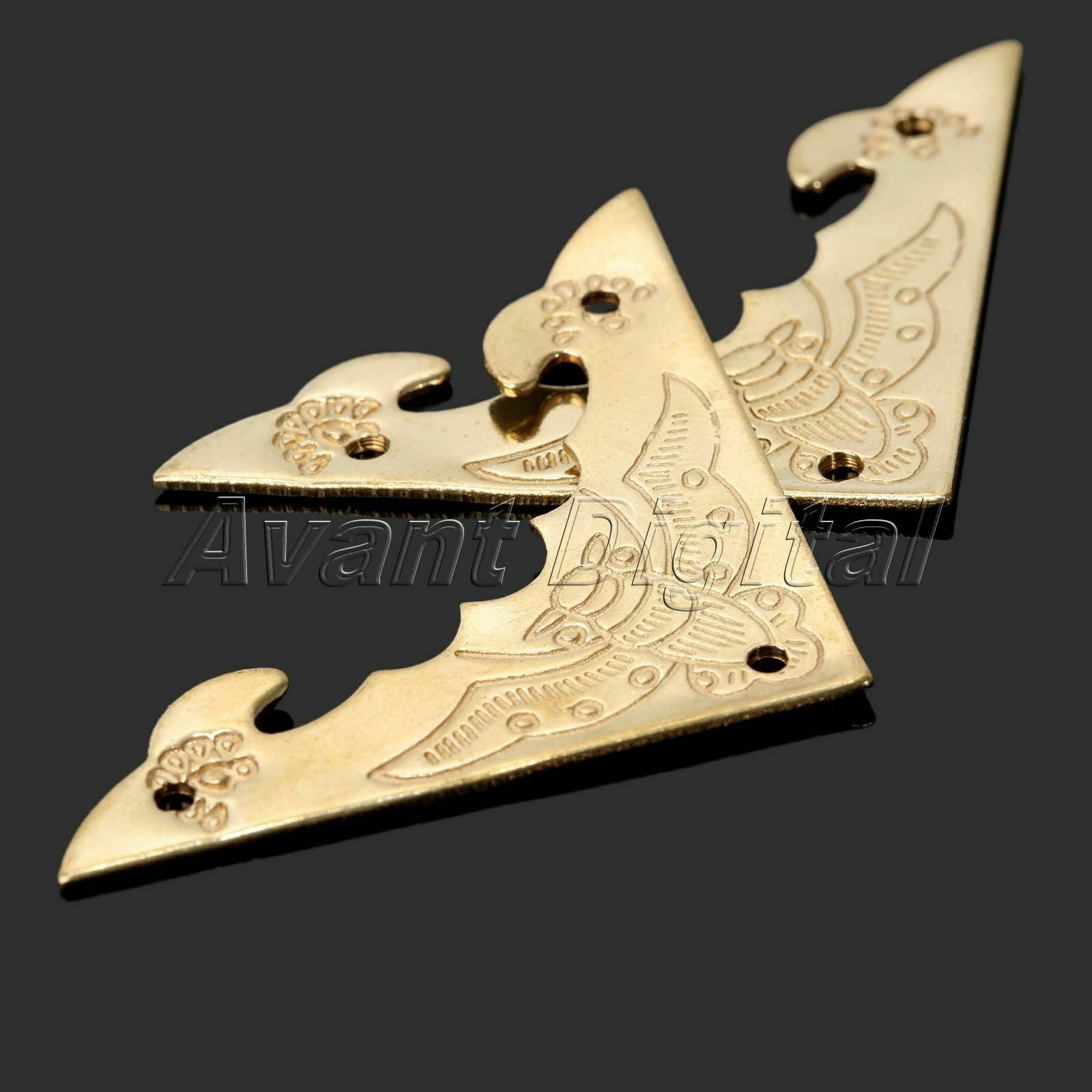 Chinese Brass Hardware Hinges Latch Jewelry Box Corners Protector with 102 Nails