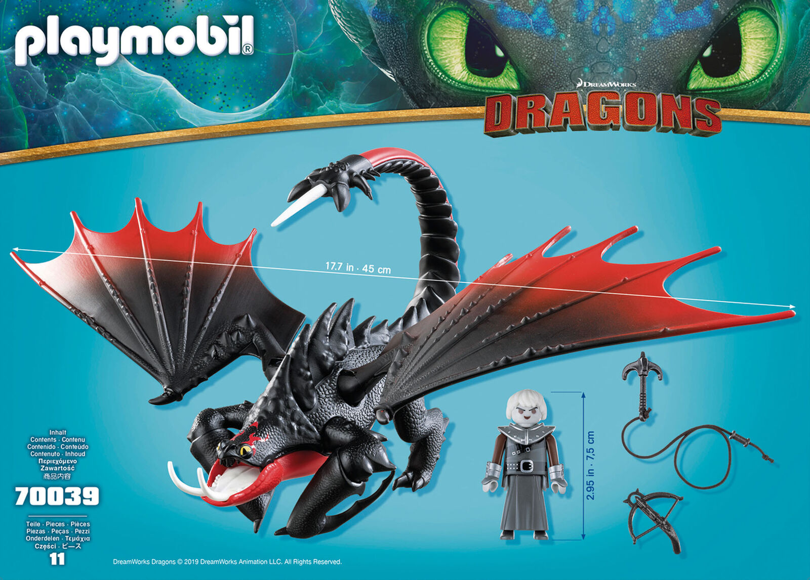 70039 Playmobil Dragons Deathgripper with Grimmel 11pcs Dreamworks Age 4yrs+