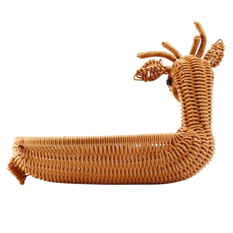 Rattan Woven Fruit Basket, Imitation Deer Bread Basket Fruit Bowls Tray VegetaX4
