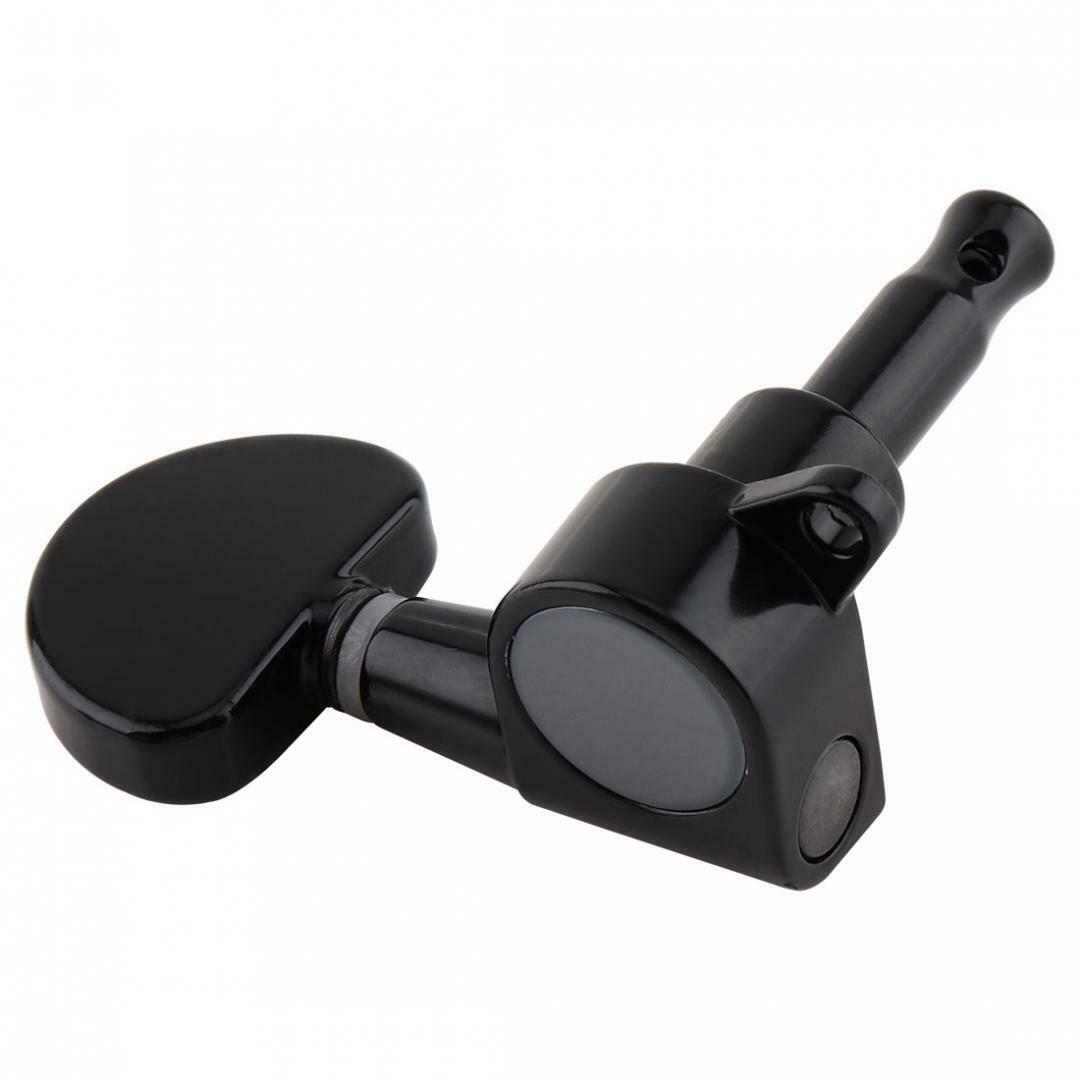6x Guitar Tuning Pegs Black Tuner 3R+3L Semicircle Head for 40 41'' Folk Guitar