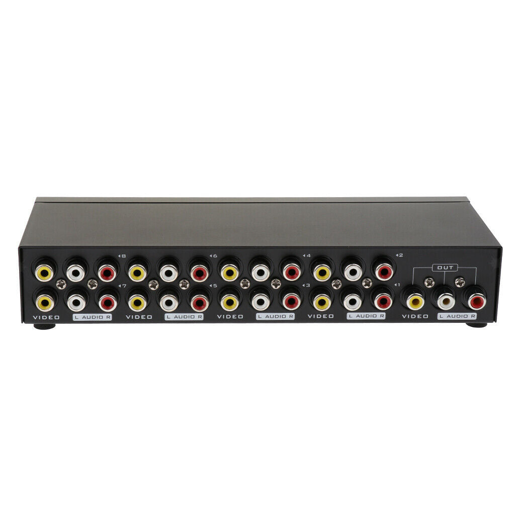 8-Way AV RCA Switch 8 In 1 Out Composite Selector Box for DVD/LCD/TV/PC