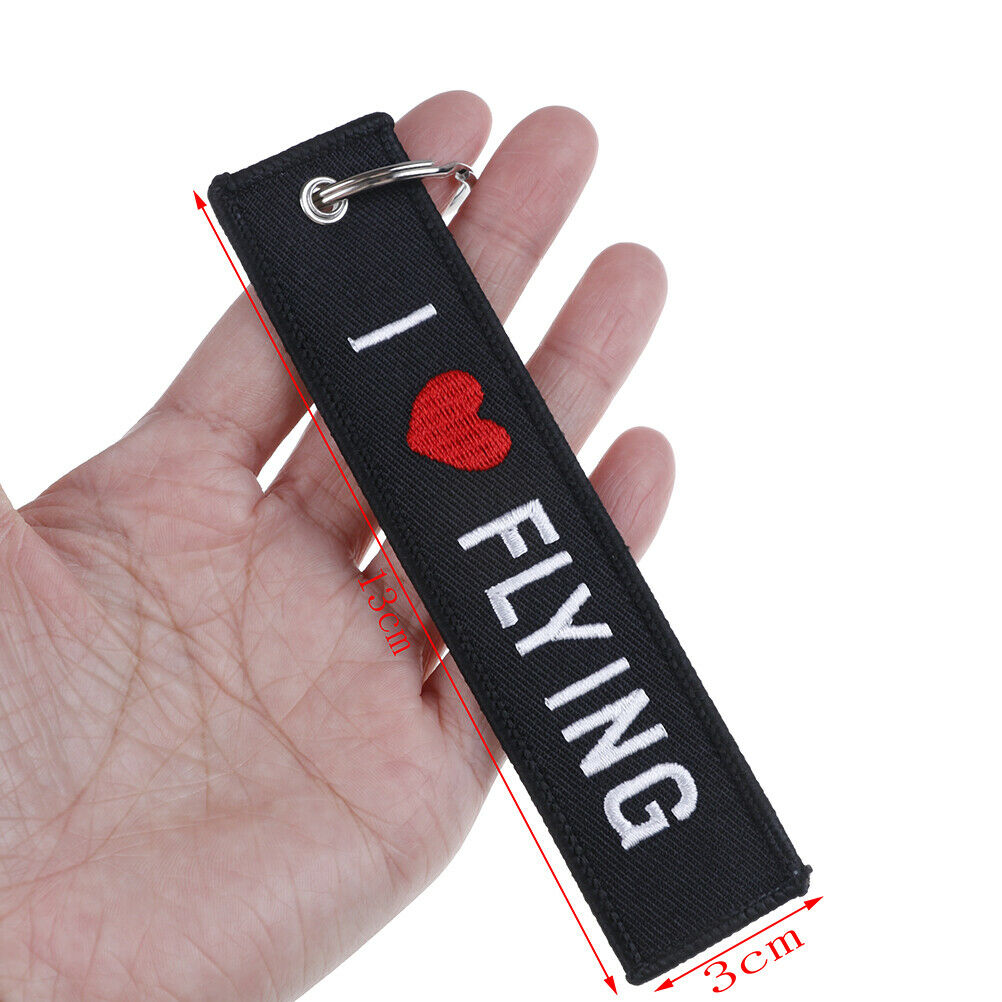 Embroidery fabric key ring car motorcycle key chain crew tag pilot bag lu.l8