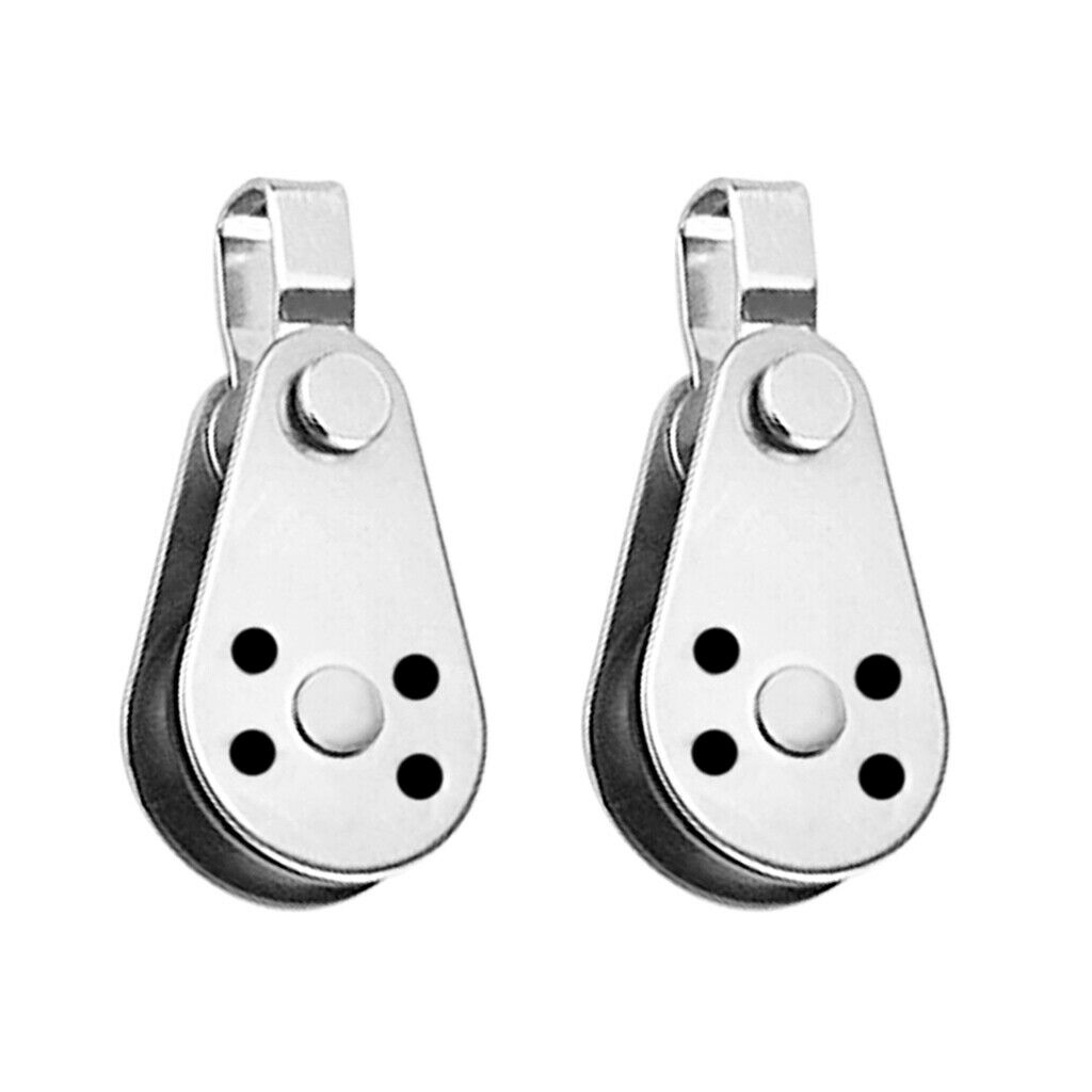 2pcs 316 Stainless Steel Wire Rope Pulley Block - Boat Canoe Kayak Lifting Fixed