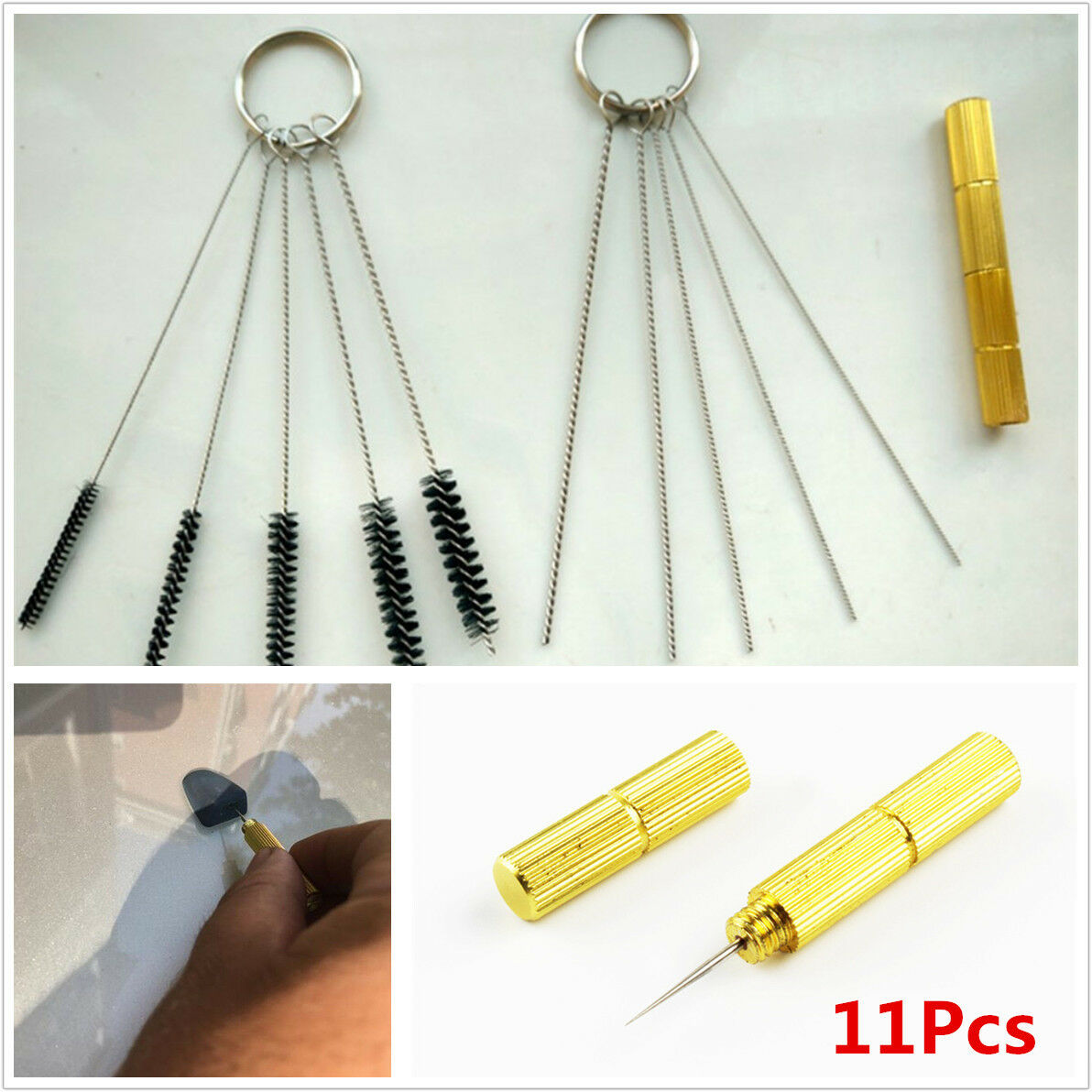 Windshield Spray Wiper Washer Nozzle Washer Cleaning Car Jet Needle Brush Tool