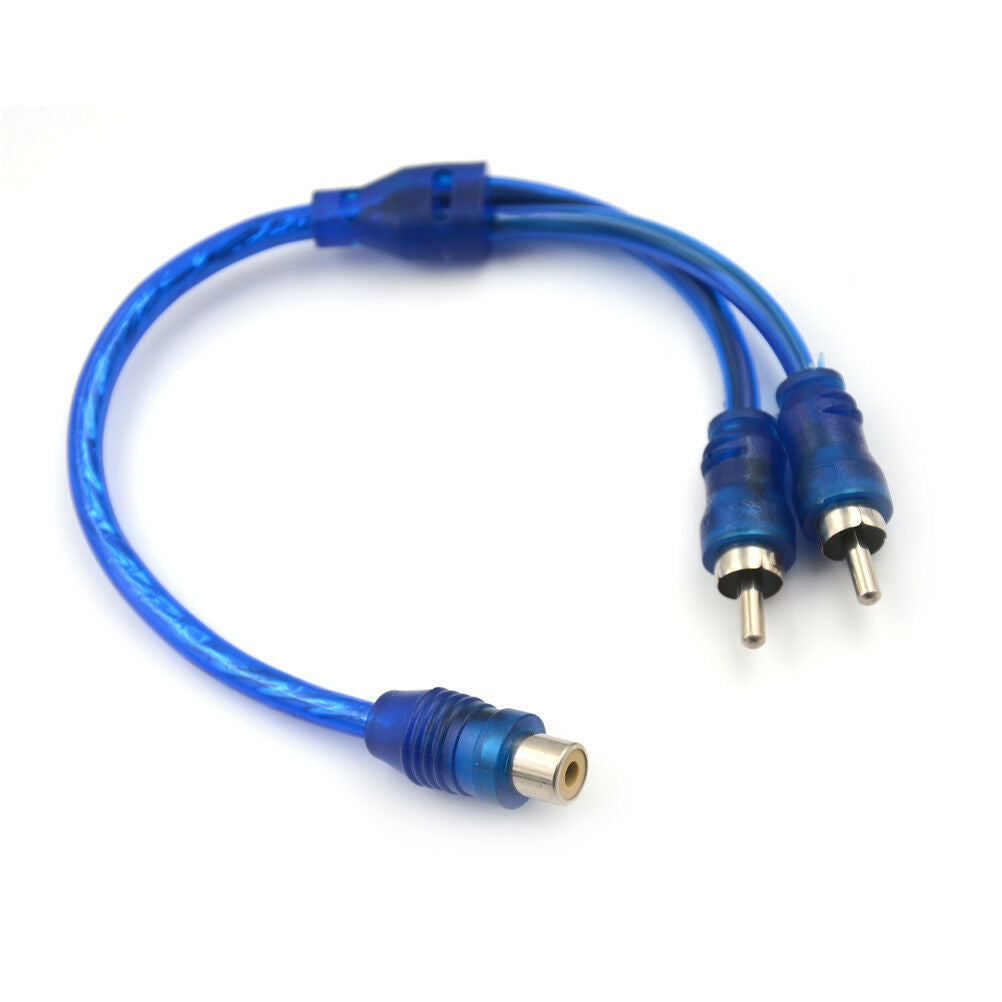 1 RCA Female To 2 Male Splitter Stereo Audio Y Adapter Cable Wire Connect.l8