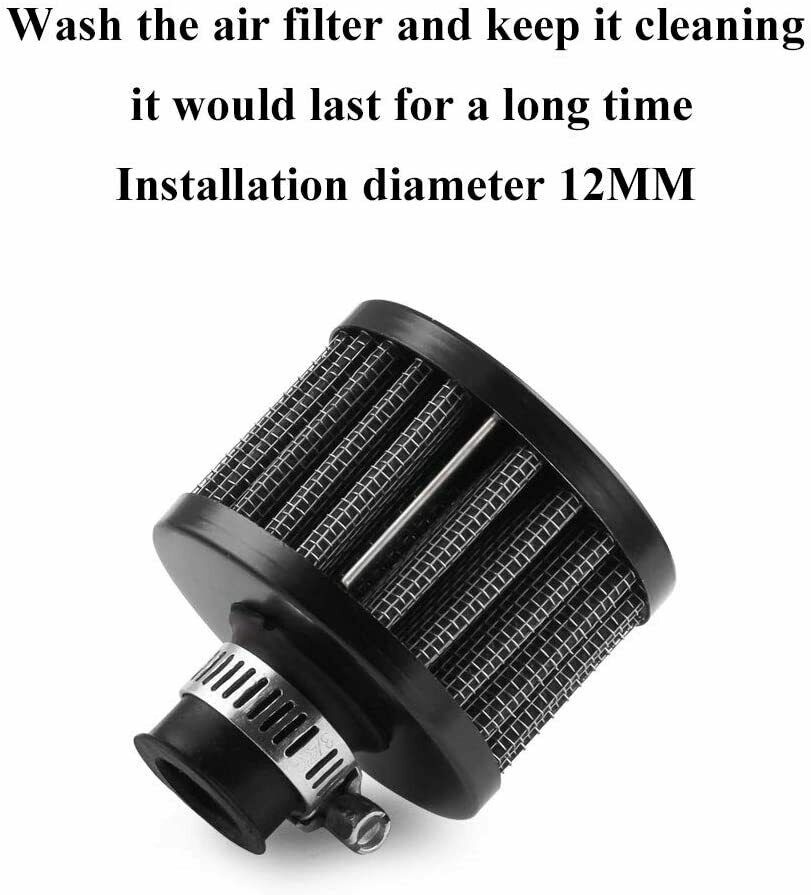 12mm Air Filter Cold Air Intake Filter Breather Turbo Vent For Car Motorcycle