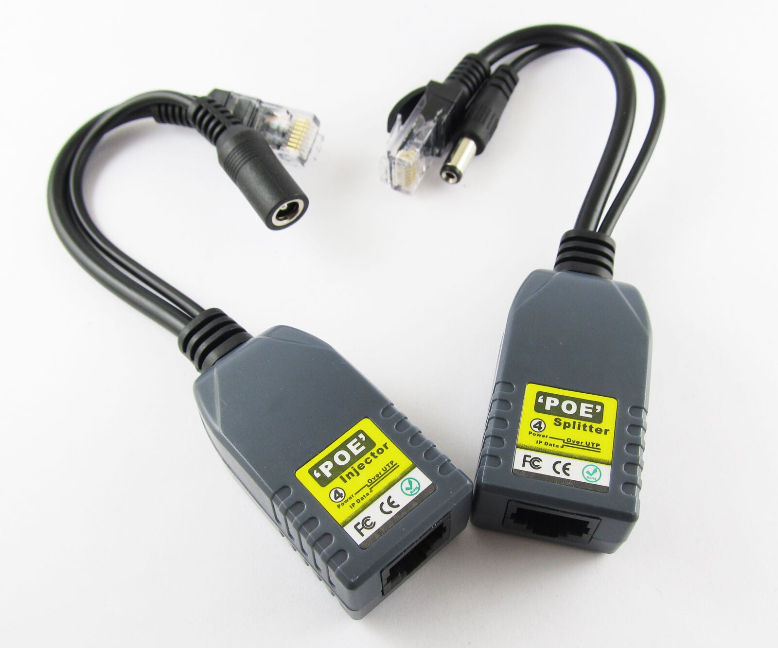 1set CCTV Power over UTP Ethernet PoE Passive Adapter RJ45 Injector Splitter Kit