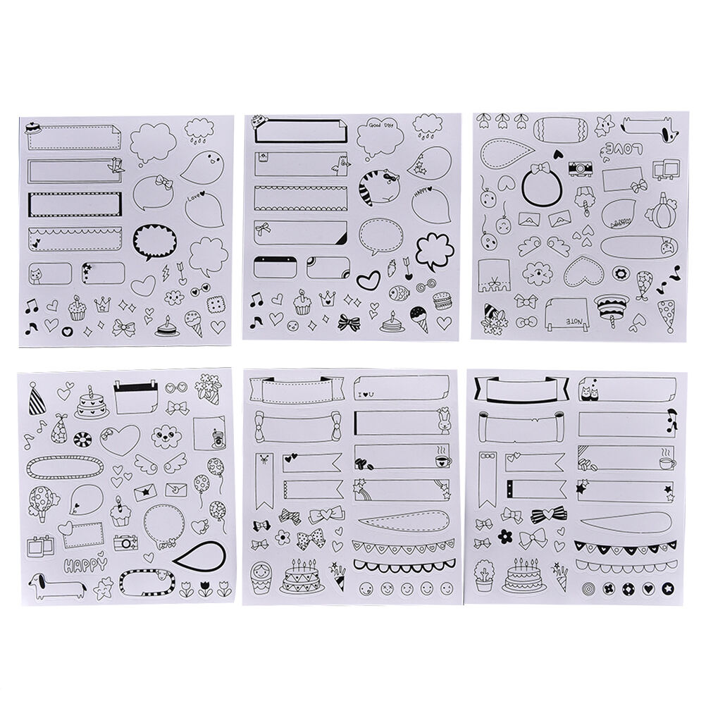 6 sheet Notebook album Calendar Memo Diary Planner notes Decor Paper Stick.l8