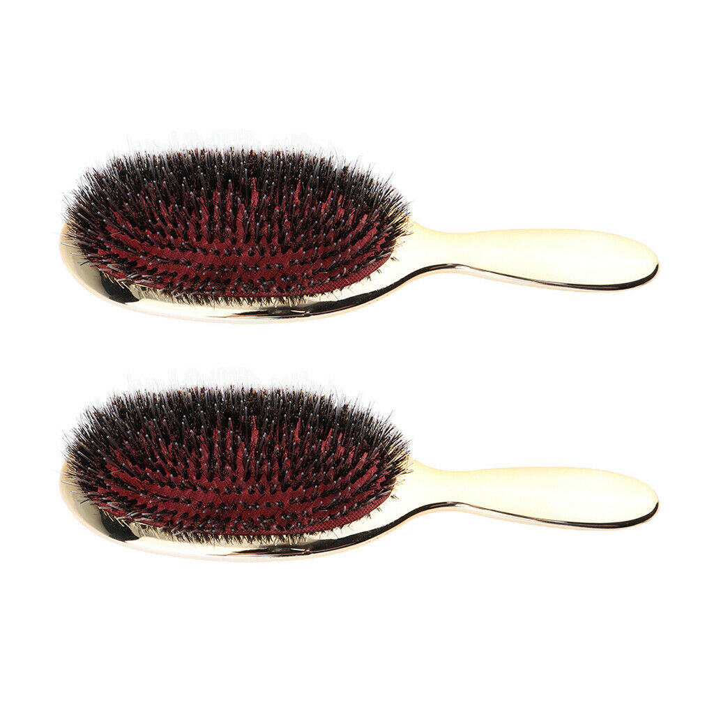 2x Boar Bristle Detangling Hair Brush for Women Thick Thin Tangled Vent