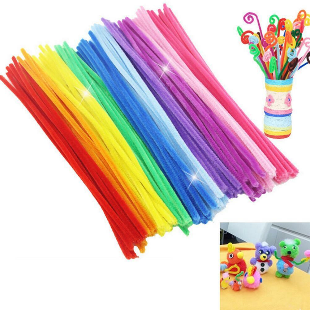 100x Universal Stems Pipe Cleaners DIY Materials Kids Education Toys