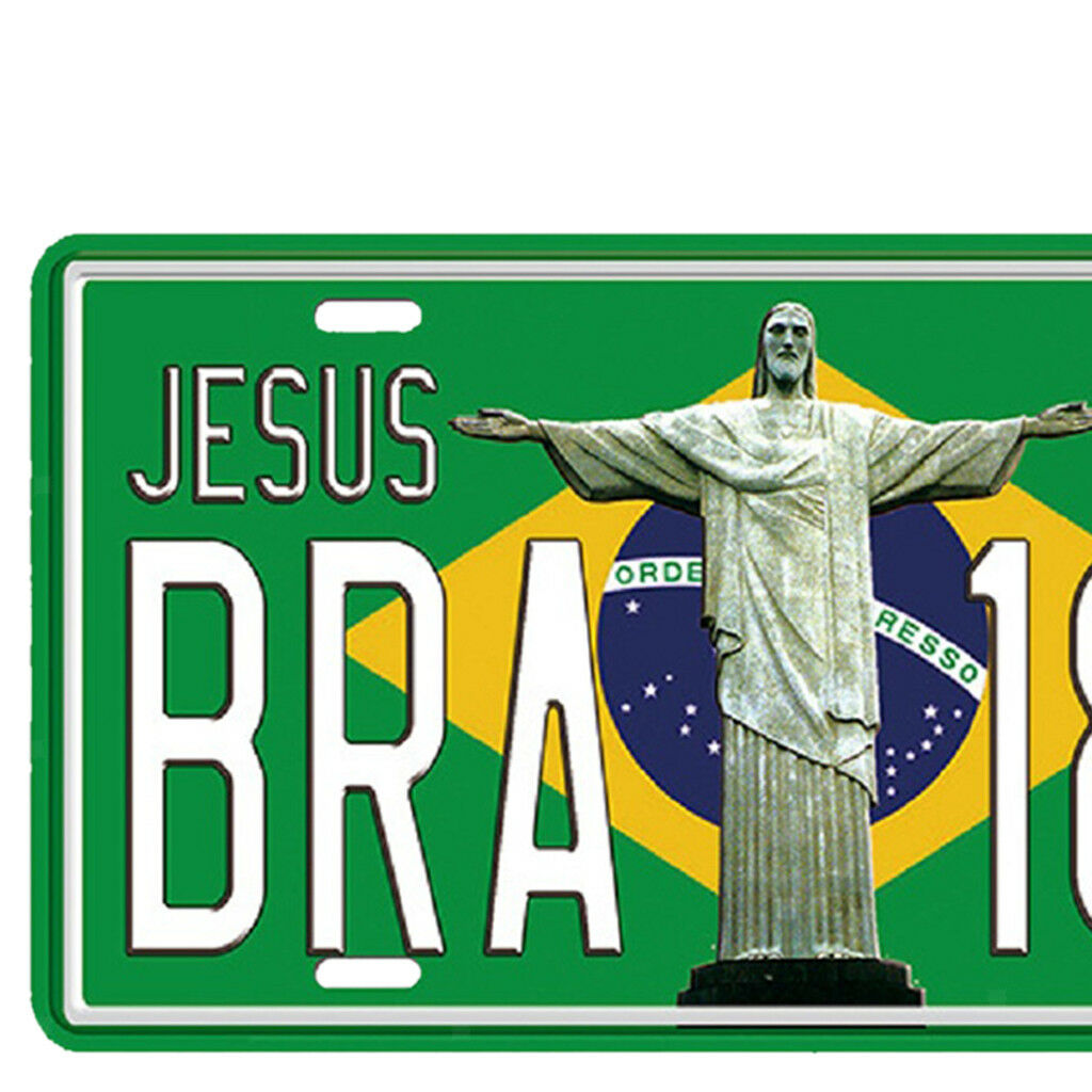 Brazil Metal Tin Sheet Sign Retro Picture Wall Decor Plaque - Car License