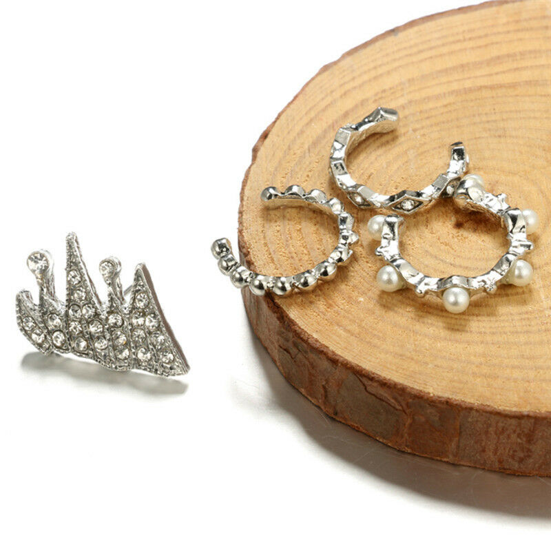 9PCS/Set Ear Clip Bohemia Ear Cuff Stud Crystal Ear Earrings Jewelry fashi.l8