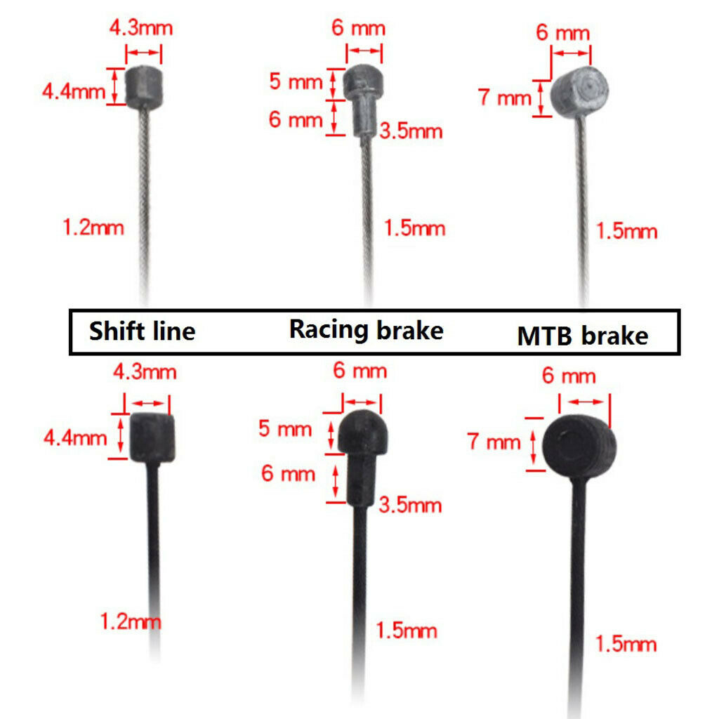 Road Mountain Bike Shift Shifter Cable Coated Inner Line End   Black