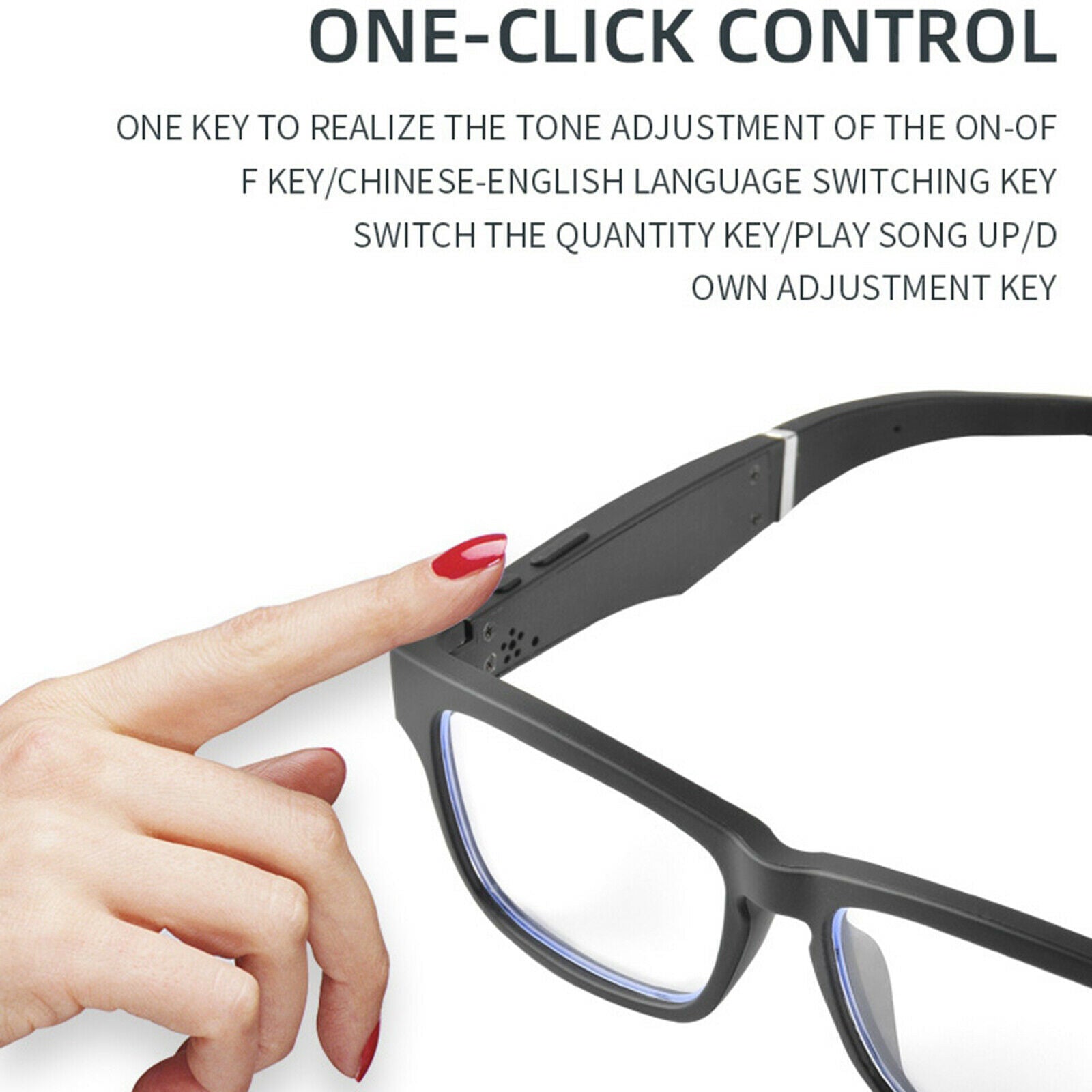 1x Glasses Wireless Music Headset Audio Speaker Anti-blue Hands-Free Calling