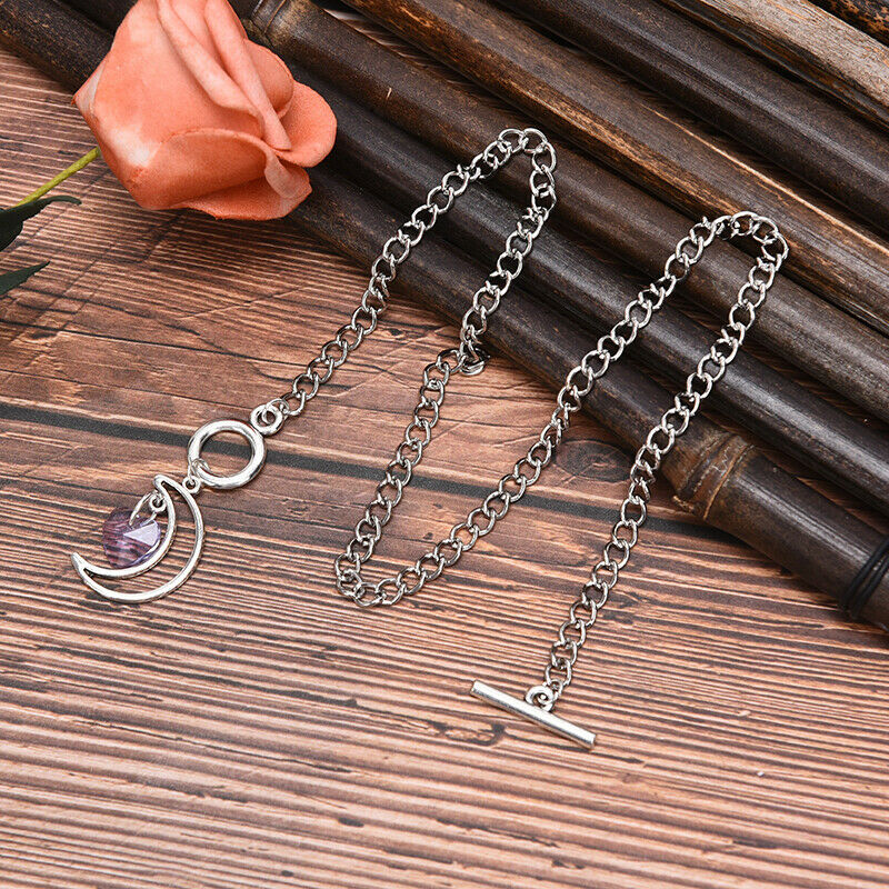 Fashion Love Heart Moon Pendant Choker OT Buckle Neckalce Jewelry Accesso.l8