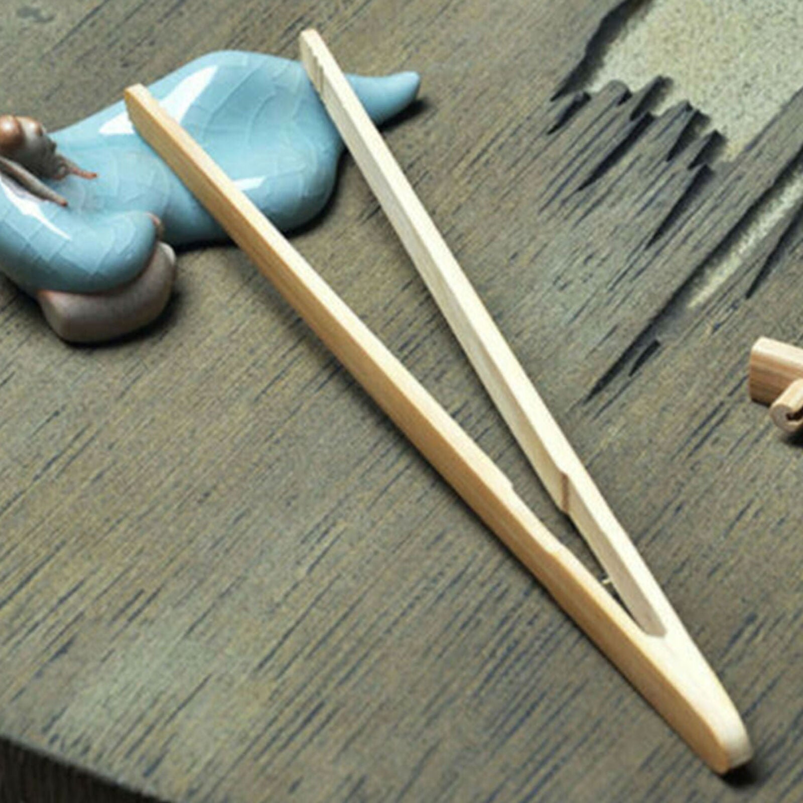 2Pcs Wooden Toast Tongs Toaster Bacon Cooking BBQ Food Bread Tong Kitchen Tool