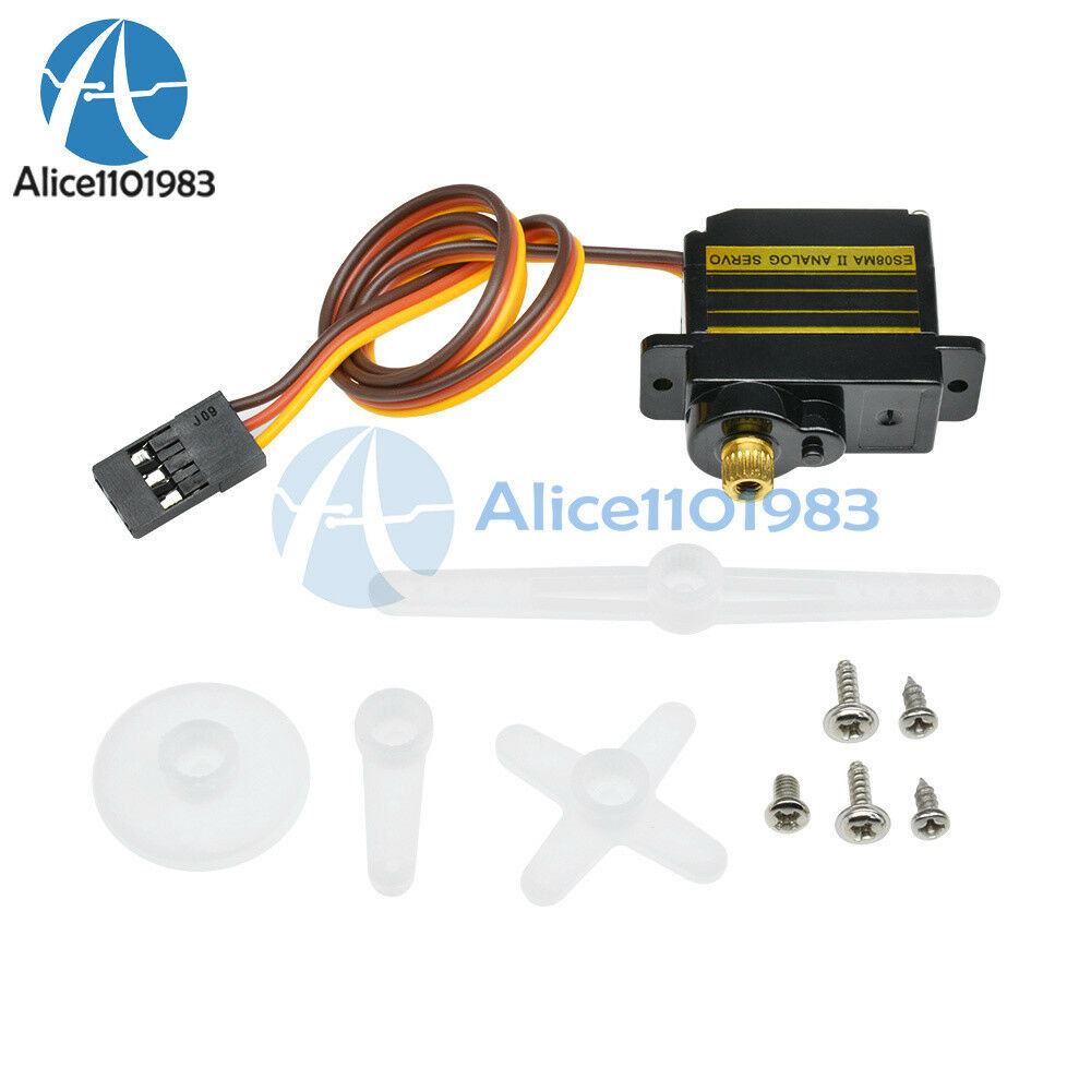 4PCS ES08MAII Mini Metal Gear 13g Analog Servo 1.6KG 0.12sec ES08MA ES08