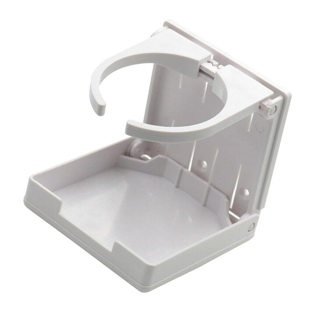 Set of 4 - Drink Holder Folding Adjustable for Boats Yacht Van Accs (White)