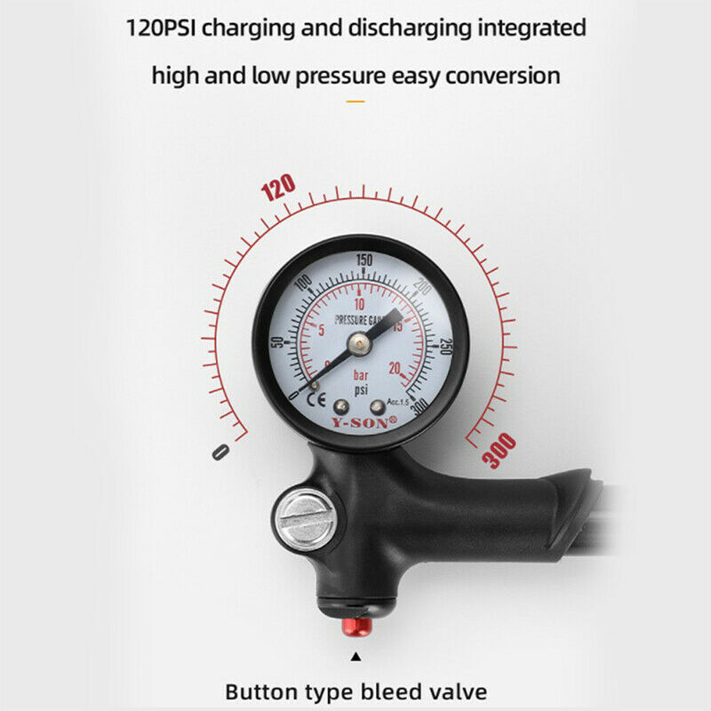 Portable High-pressure Bike Air Pump with Gauge for Fork Rear Suspension Sh Tt