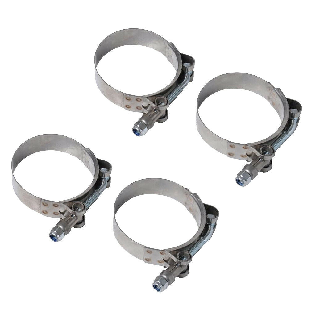 4X 79-87MM Stainless Steel T- Clamps Turbo Intake Silicone Hose Clamps