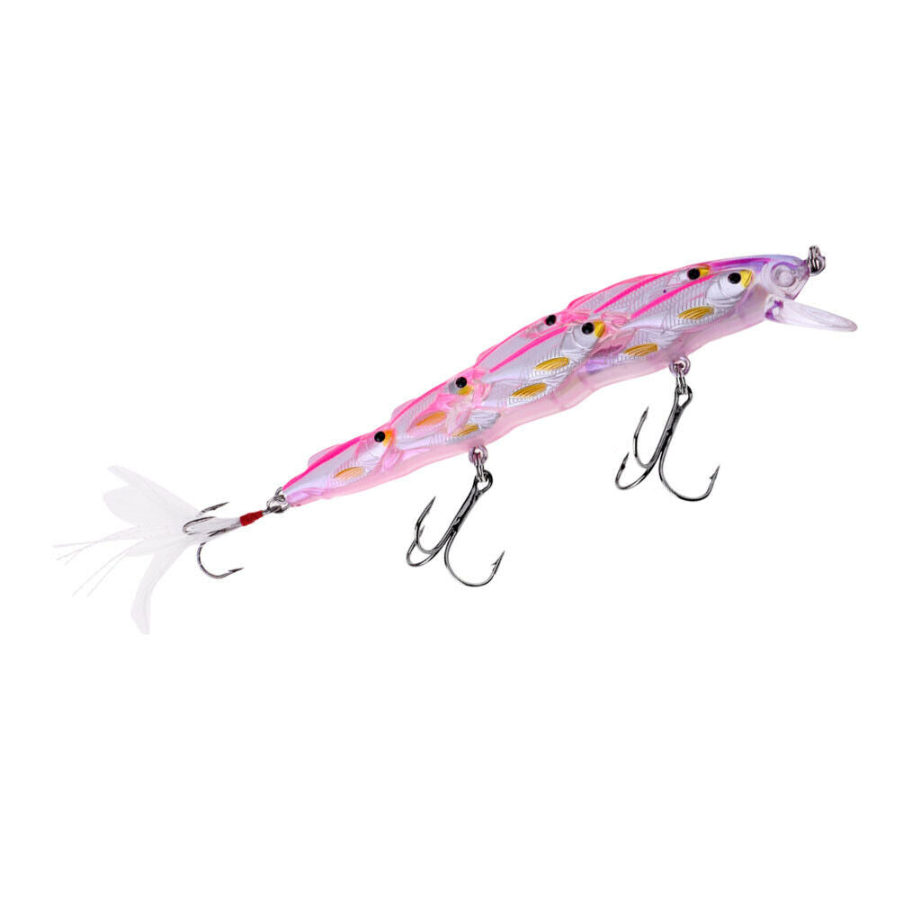 Wobblers Fishing Lure Crankbait Minnow Trolling Bass Pike Many Fish Pink