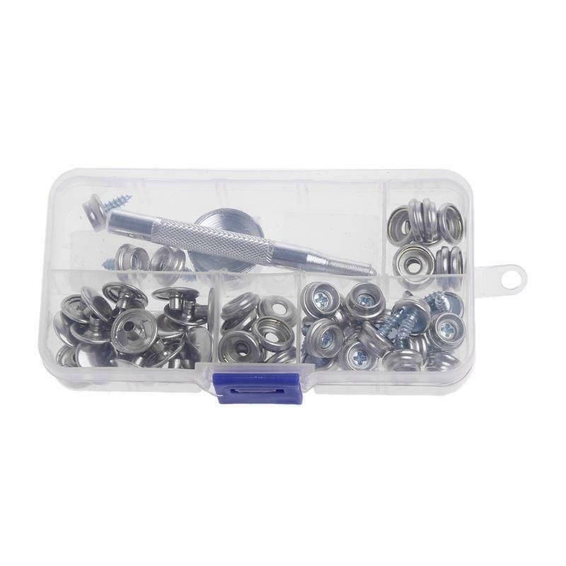 62 Pcs Iron Boat Marine Canvas Fabric Snap Cover Button Socket Kit