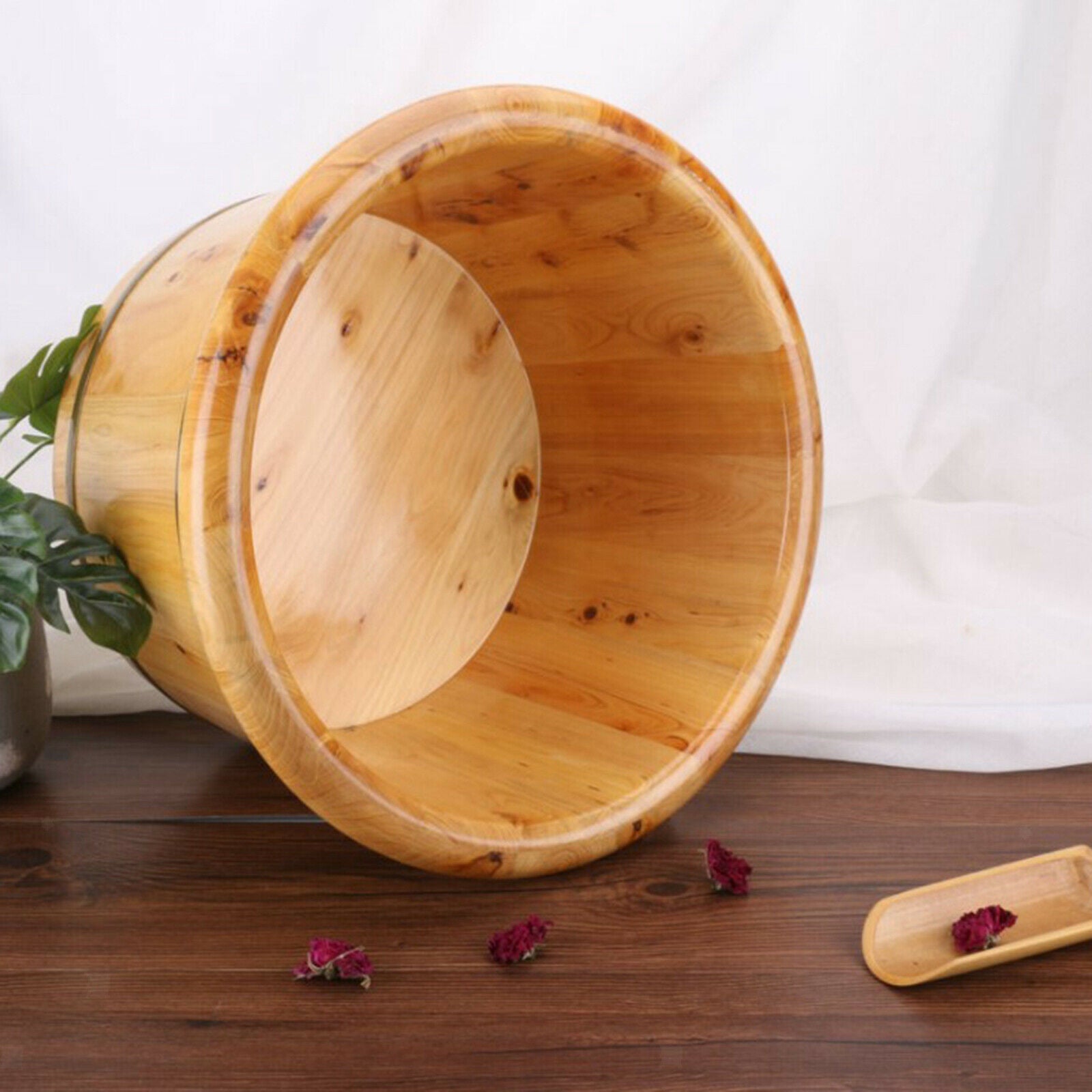 Deep Cedar Wooden Foot Basin Wood Bucket for Foot Washing Massage Spa Sauna